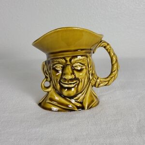 Rockingham Harker Pottery 1840 USA Pirate Toby Mug Coffee Cup Brown Yellow